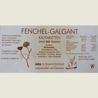 Fenchel-Galgant-Tabletten